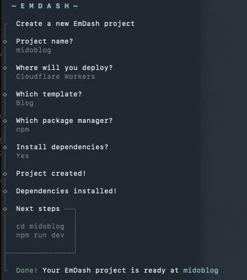 CLIでのインストール中の画面